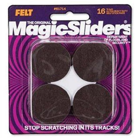 MAGIC SLIDERS Magic Sliders 260167 1.5 in. Round Ultra Heavy Duty Self Stick Felt Pad   Pack of 2 260167